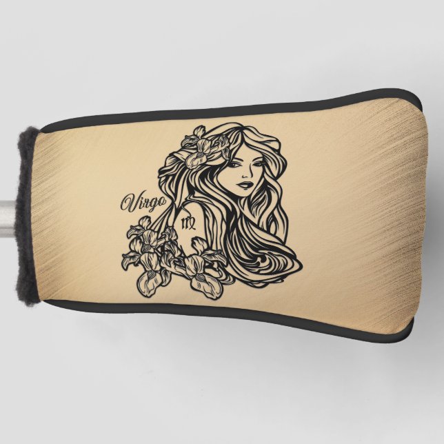 Virgo Zodiac Antique Look Golf Headcover (Vorderseite)