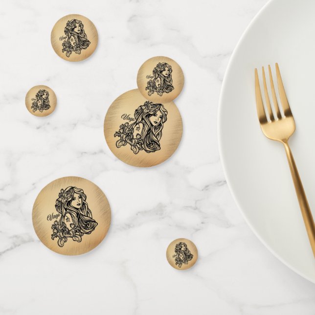 Virgo Zodiac Antique Look Konfetti (Gruppe)