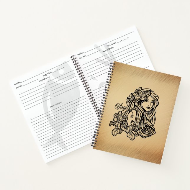 Virgo Zodiac Antique Look Notizbuch (Innenseite)