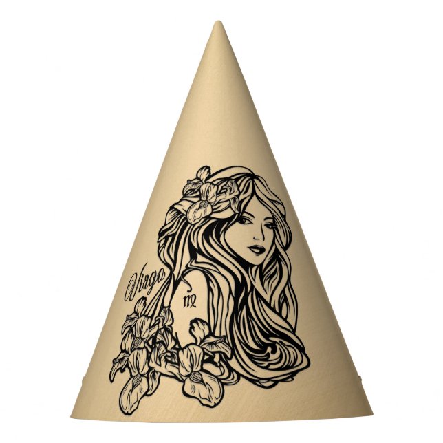 Virgo Zodiac Antique Look Partyhütchen (Vorderseite)