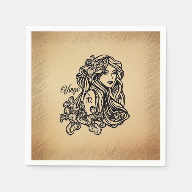 Virgo Zodiac Antique Look Serviette (Vorderseite)
