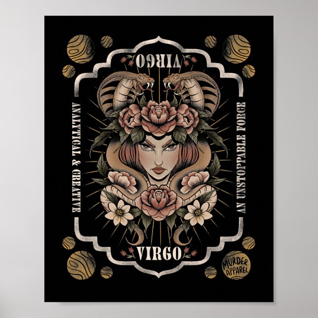 Virgo Zodiac Astrologie48 Poster (Vorne)