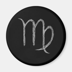 Virgo. Zodiac Astrologie Zeichen. Schwarz. Magnet