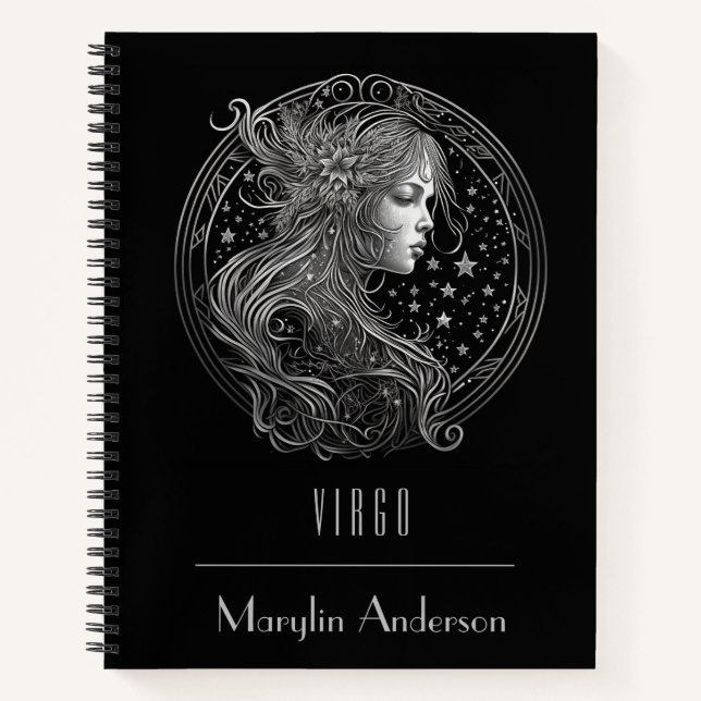 VIRGO ZODIAC ASTROLOGY CONSTELLATION CUSTOM NOTIZBUCH (Vorderseite)