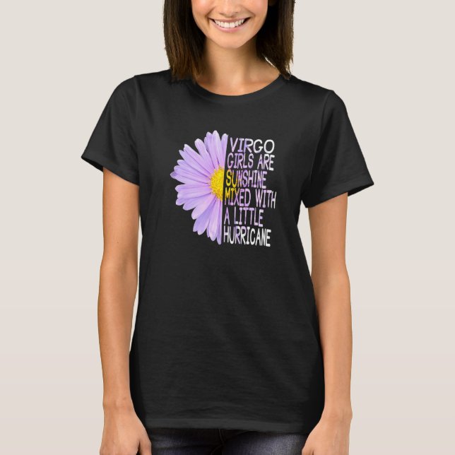 Virgo Zodiac Birthday Blume Daisy Aster Niedlich Q T-Shirt (Vorderseite)