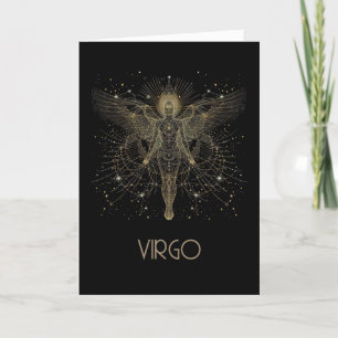 Virgo Zodiac Constellation Folded Card Dankeskarte