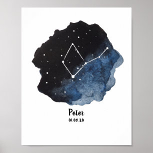 Virgo Zodiac Constellation Sign Poster
