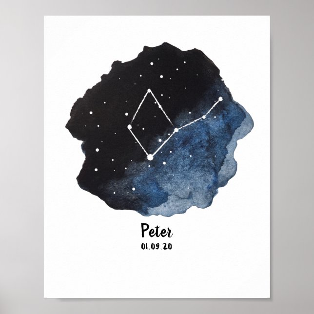 Virgo Zodiac Constellation Sign Poster (Vorne)