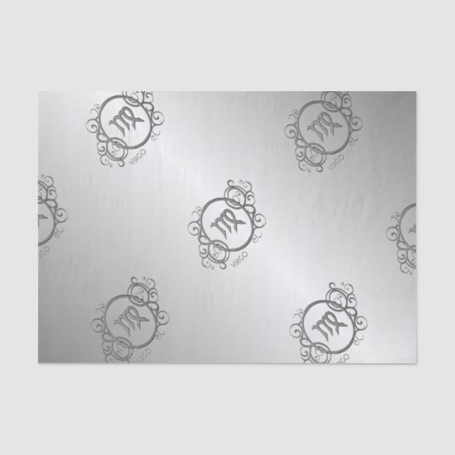 Virgo Zodiac Design Silber Seidenpapier (Vorderseite)