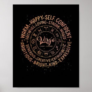 Virgo Zodiac Facts Traits Horoscope Sign Astrology Poster