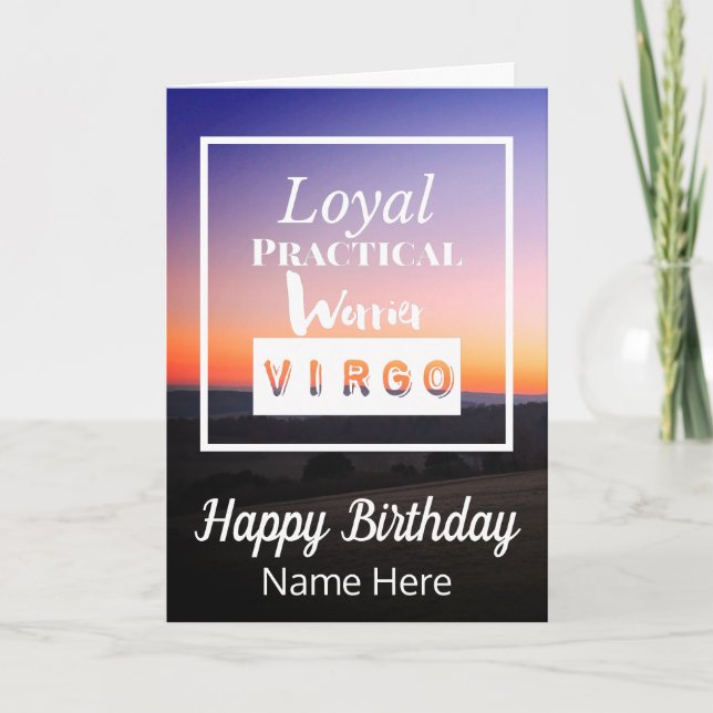 Virgo Zodiac Fun Charakteristika Geburtstag Karte (Vorderseite)