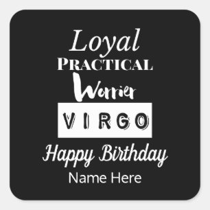 Virgo Zodiac Fun Charakteristika Geburtstag Quadratischer Aufkleber