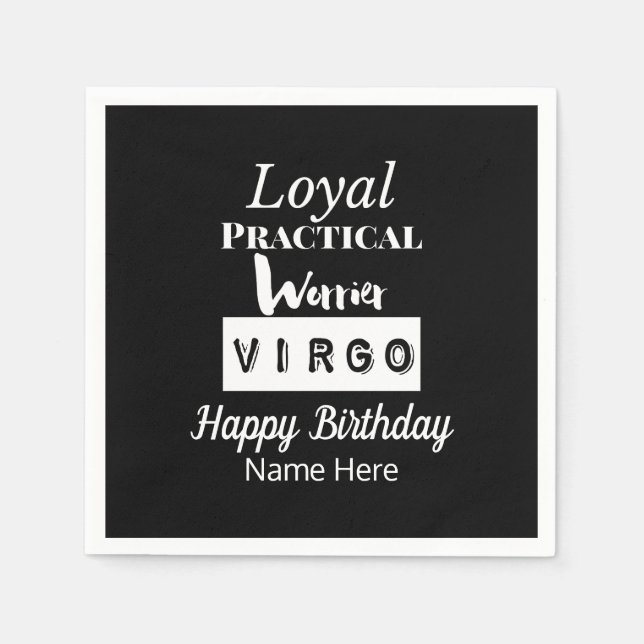Virgo Zodiac Fun Charakteristika Geburtstag Serviette (Vorderseite)