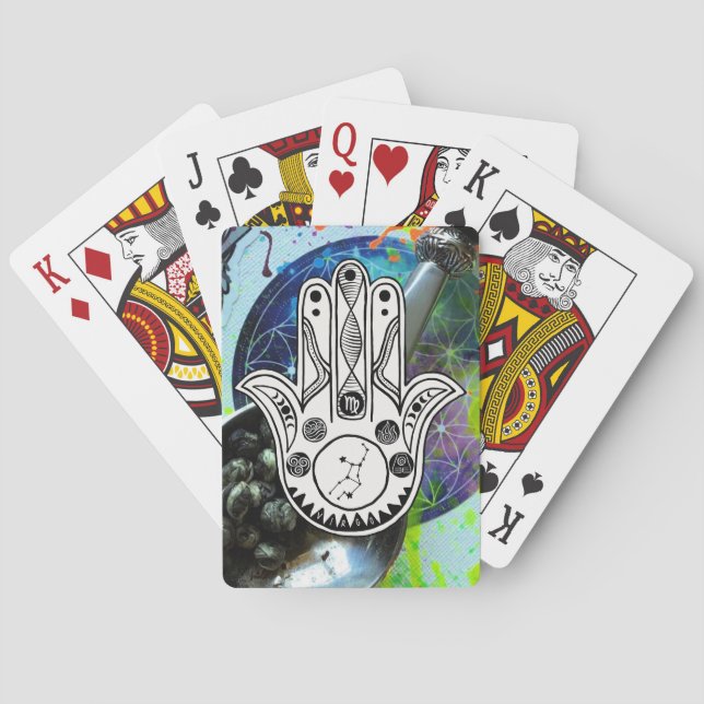 Virgo zodiac hamsa Kartendeck (Rückseite)