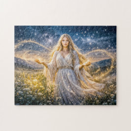 Virgo Zodiac in Enchanted Night Landscape Puzzle