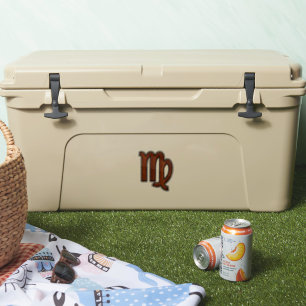 Virgo Zodiac in Mahogany wood style Aufkleber