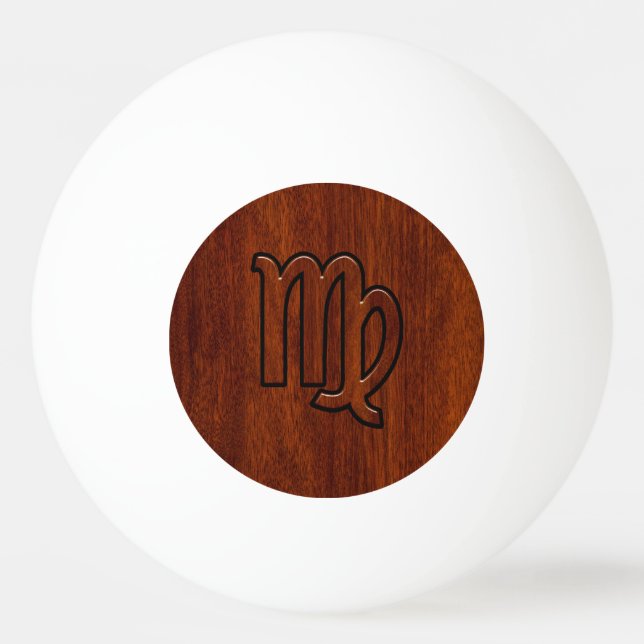 Virgo Zodiac in Mahogany wood style Tischtennisball (Vorderseite)