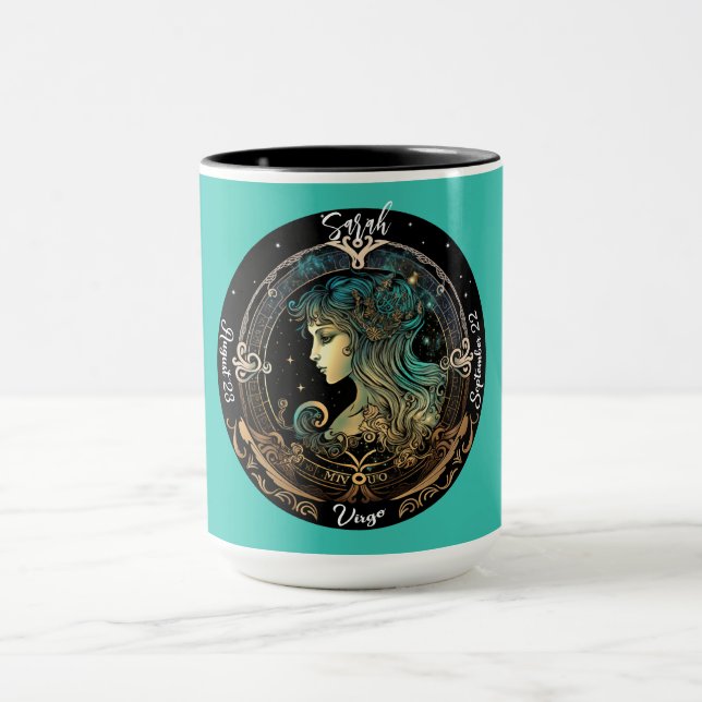 Virgo Zodiac individualisierbarer Kaffee Tasse (Zentrum)