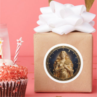 Virgo Zodiac Maiden Runder Aufkleber