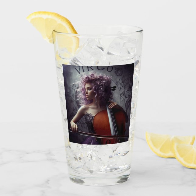 Virgo Zodiac Musician Cello Glas (Vorderseite Ice)