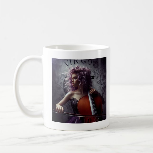 Virgo Zodiac Musician Cello Kaffeetasse (Links)