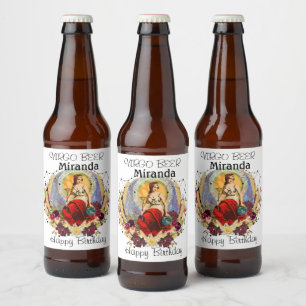 Virgo Zodiac personalize Geburtstagsgeschenk Bierflaschenetikett