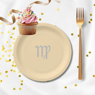 Virgo Zodiac - Pfirsichfarbe Pappteller