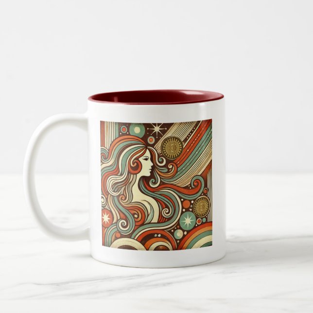 Virgo Zodiac Retro Tasse (Links)