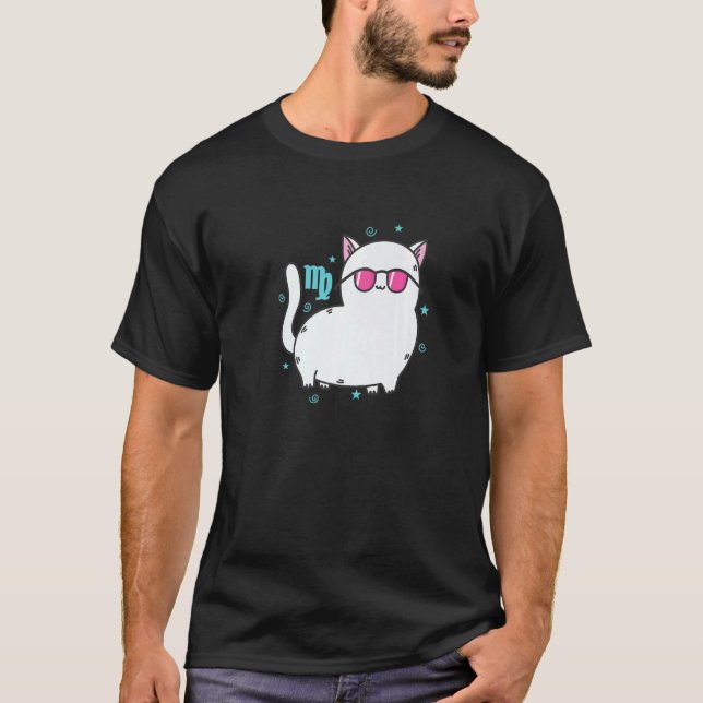 Virgo Zodiac Sign as a Cat Horoscope T-Shirt (Vorderseite)