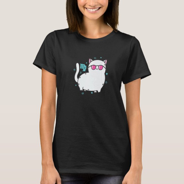 Virgo Zodiac Sign as a Cat Horoscope T-Shirt (Vorderseite)