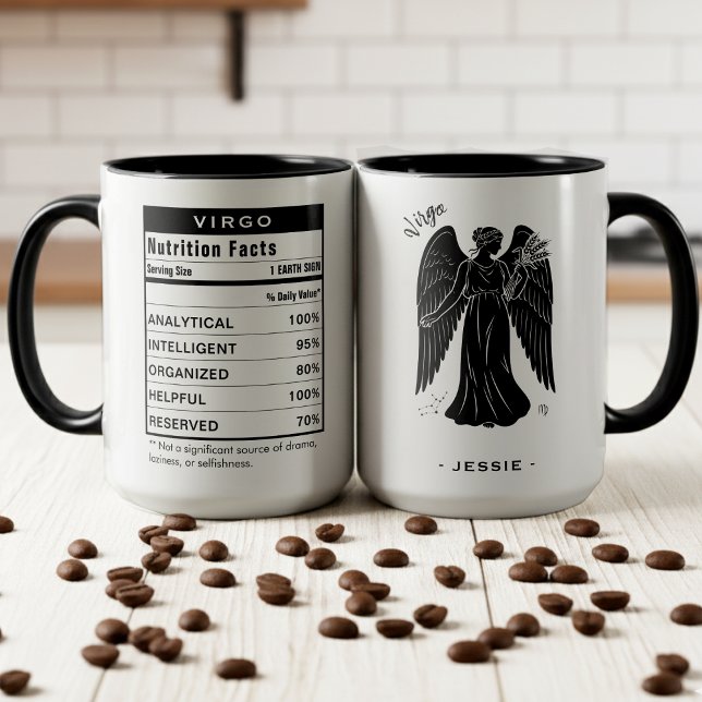 Virgo Zodiac Sign Astrology Nutrition Facts Tasse (Virgo Zodiac Sign Astrology Nutrition Facts Mug
)