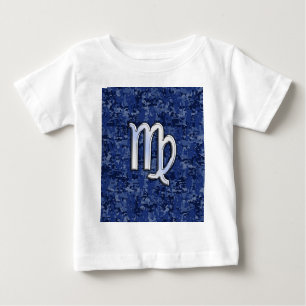 Virgo Zodiac Sign auf Blue Digital Camouflage Baby T-shirt