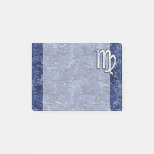 Virgo Zodiac Sign auf Blue Digital Camouflage Post-it Klebezettel