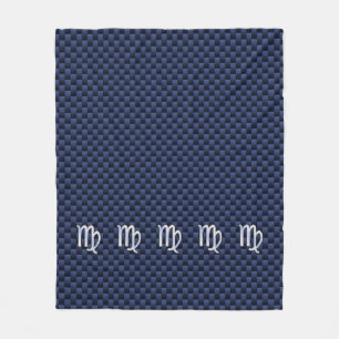 Virgo Zodiac Sign auf Navy Blue Decor Fleecedecke