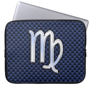 Virgo Zodiac Sign auf Navy Blue Decor Laptopschutzhülle