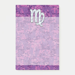 Virgo Zodiac Sign auf Pink Digital Camouglage Post-it Klebezettel