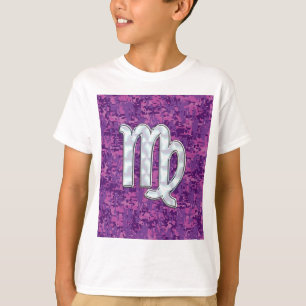 Virgo Zodiac Sign auf Pink Digital Camouglage T-Shirt