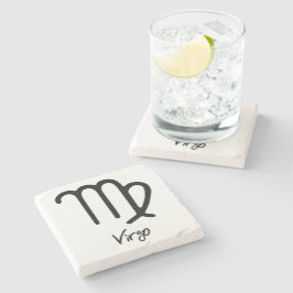 Virgo Zodiac Sign auf weißem Hintergrund Steinuntersetzer