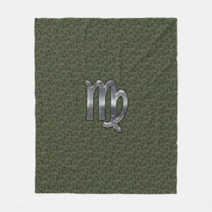 Virgo Zodiac Sign auf Woodland Digital Camouflage Fleecedecke