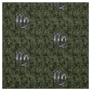 Virgo Zodiac Sign auf Woodland Digital Camouflage Stoff