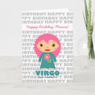 Virgo Zodiac Sign Birthday Card Karte