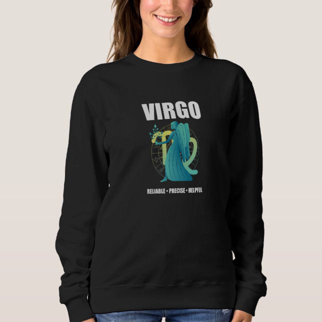 Virgo Zodiac Sign Facts Quote Symbol Horoscope Ast Sweatshirt (Vorderseite)