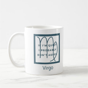 Virgo Zodiac Sign Fusion Zitat Blue & White Geburt Kaffeetasse