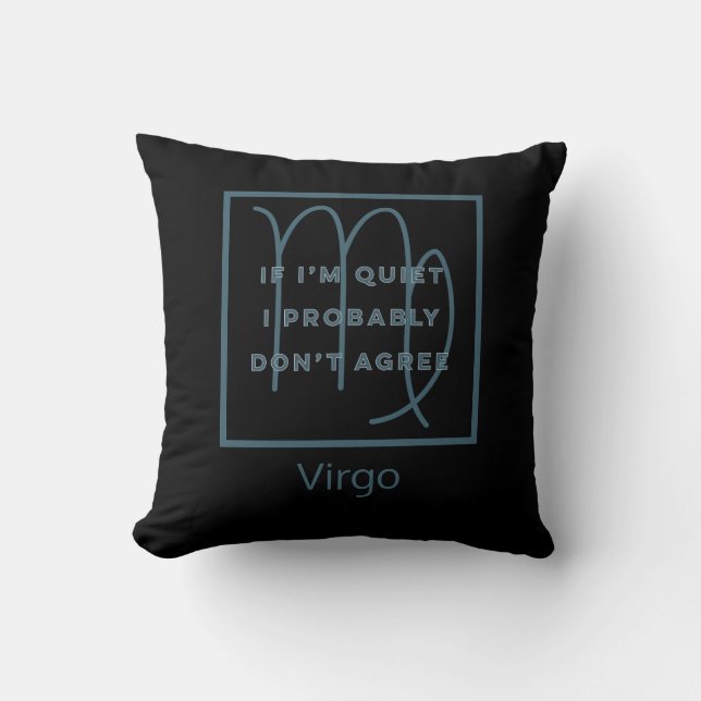 Virgo Zodiac Sign Fusion Zitat Blue & White Geburt Kissen (Vorderseite)