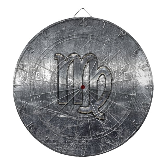 Virgo Zodiac Sign in Grunge Distressed Style Decor Dartscheibe (vorne)