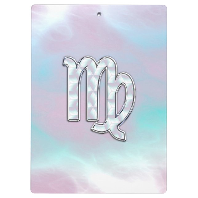 Virgo Zodiac Sign on Pastels Mutter von Pearl Klemmbrett (Rückseite)