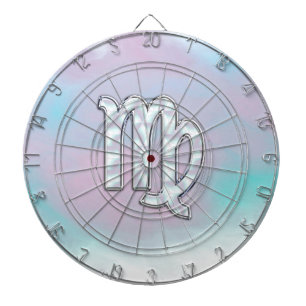 Virgo Zodiac Sign on Pastels Mutter von Pearl Styl Dartscheibe