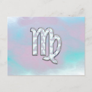 Virgo Zodiac Sign on Pastels Mutter von Pearl Styl Postkarte