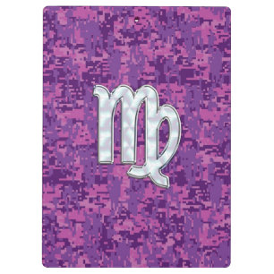 Virgo Zodiac Sign on Pink Digital Tarnung Klemmbrett