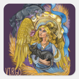 Virgo Zodiac Sign Quadratischer Aufkleber